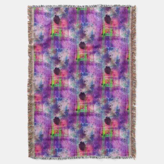 Ontwerpgroene, paarse waterverf deken (Voorkant Verticaal)