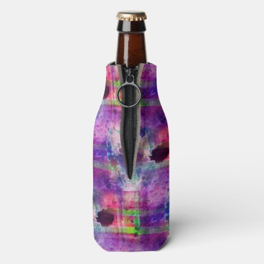 Ontwerpgroene, paarse waterverf flesjeskoeler (Fles Achterkant)