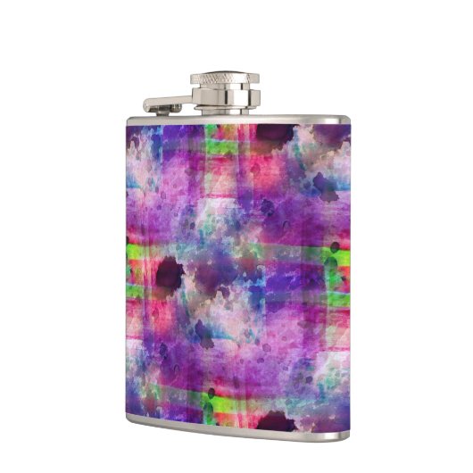 Ontwerpgroene, paarse waterverf heupfles (Links)