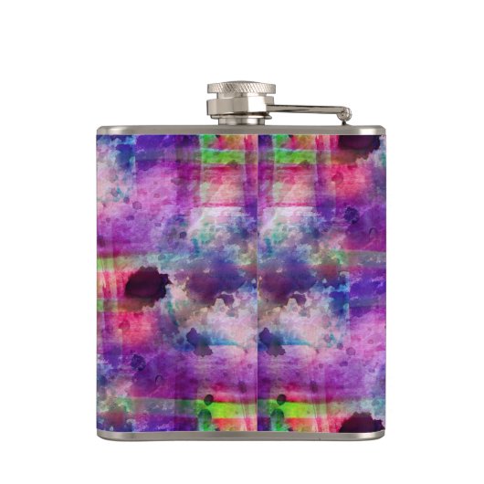 Ontwerpgroene, paarse waterverf heupfles (Achterkant)