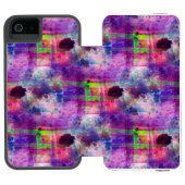 Ontwerpgroene, paarse waterverf incipio iPhone portemonnee hoesje (Agenda Open)