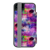 Ontwerpgroene, paarse waterverf incipio iPhone portemonnee hoesje (Agenda Achterkant)