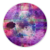 Ontwerpgroene, paarse waterverf keramische knop (Voorkant)