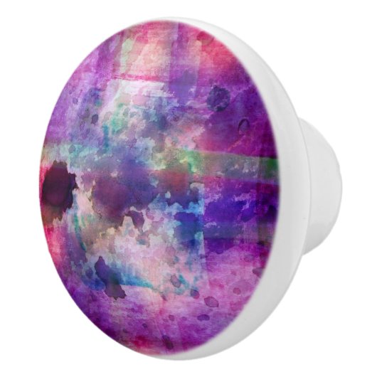 Ontwerpgroene, paarse waterverf keramische knop (Rechts)
