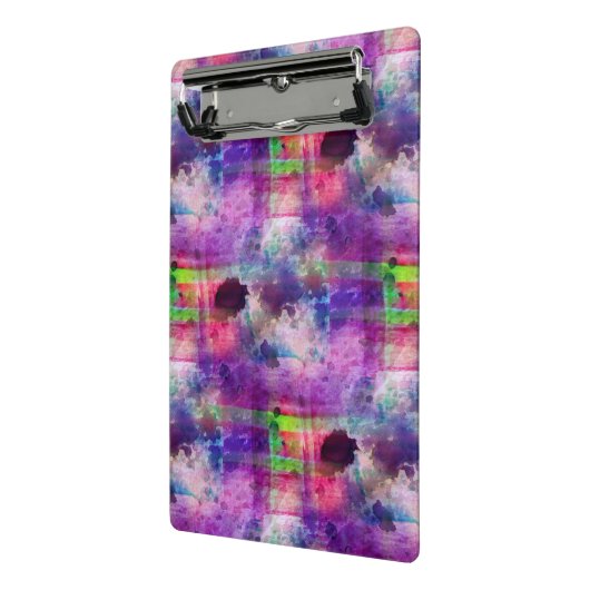 Ontwerpgroene, paarse waterverf mini klembord (Angled2)