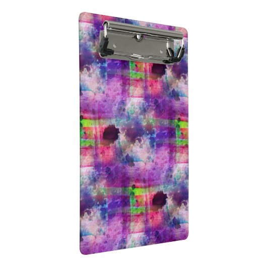 Ontwerpgroene, paarse waterverf mini klembord (Schuin)