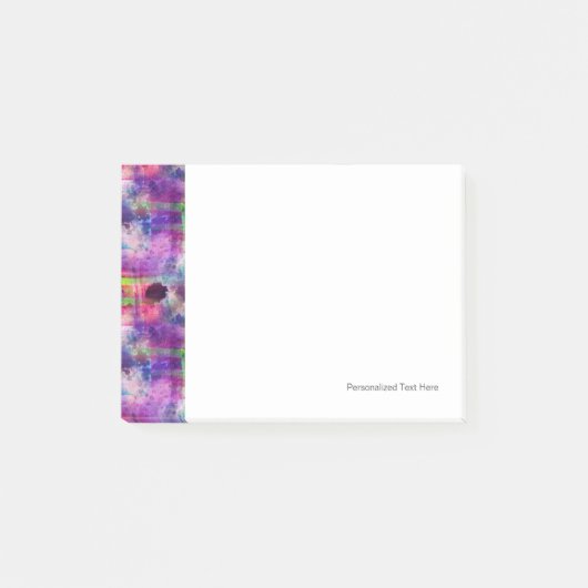 Ontwerpgroene, paarse waterverf post-it® notes (Voorkant)
