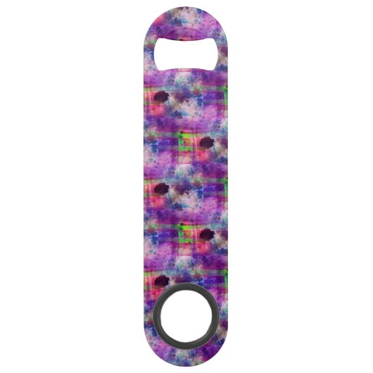 Ontwerpgroene, paarse waterverf speed flessenopener (Voorkant)