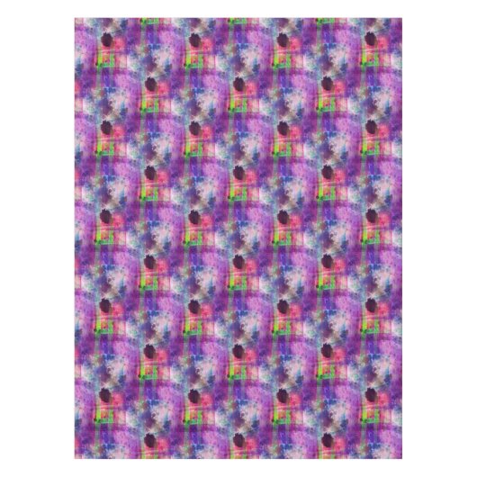 Ontwerpgroene, paarse waterverf tafelkleed (Voorkant)