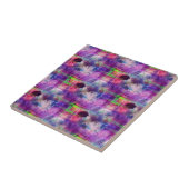 Ontwerpgroene, paarse waterverf tegeltje (Zijkant)