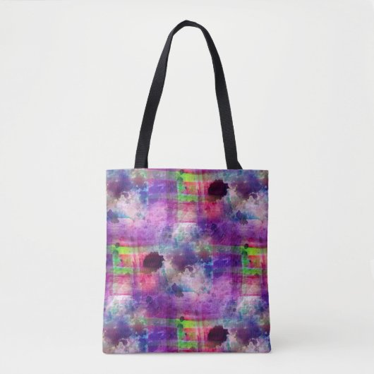 Ontwerpgroene, paarse waterverf tote bag (Voorkant)