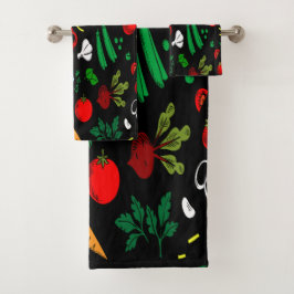 Ontwerphanddoekset voor multicore groenten bad handdoek