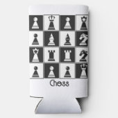 Ontwerphandtas met schaakstukken, Koelbox Seltzer Blikjeskoeler (Achterkant)