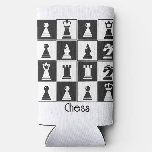 Ontwerphandtas met schaakstukken, Koelbox Seltzer Blikjeskoeler (Achterkant)