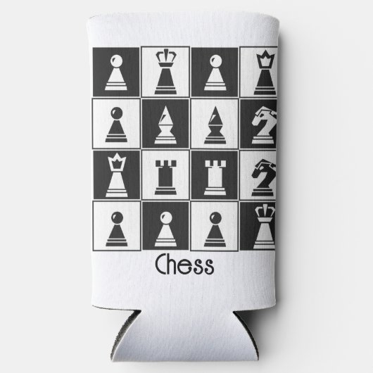 Ontwerphandtas met schaakstukken, Koelbox Seltzer Blikjeskoeler (Voorkant)