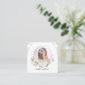 Ontwerpillustratie van waterverf Hair Mode Vierkante Visitekaartje (Staand voorkant)