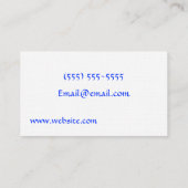 Ontwerpjuwelen in de schaduw van blauwe Visitekaar Visitekaartje (Achterkant)