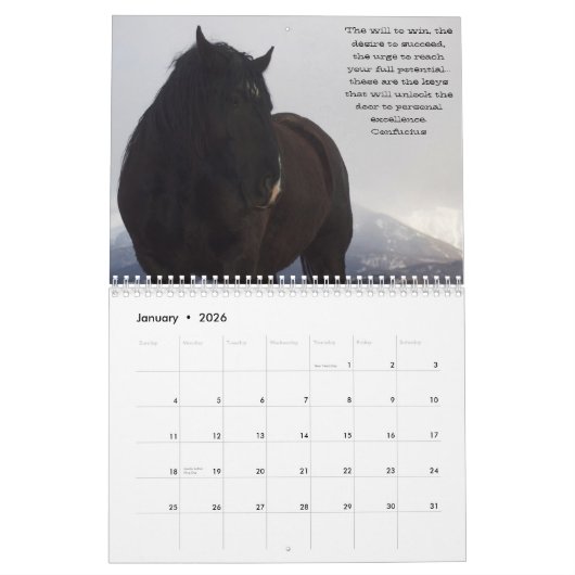 Ontwerpkalender voor paarden (Motivatie) #6 Kalender (Jan 2026)