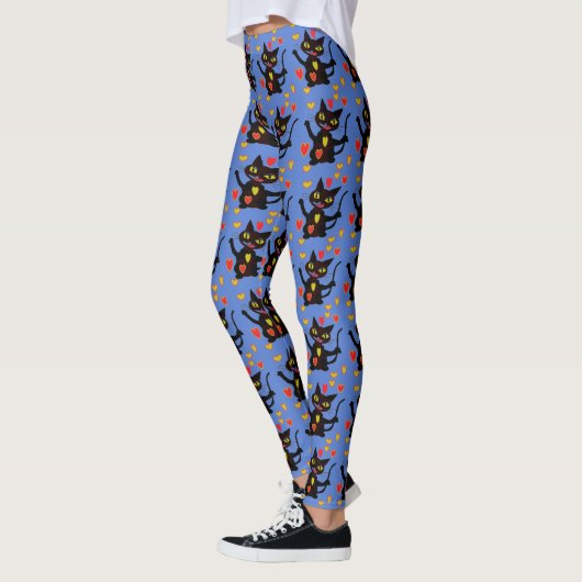 Ontwerpkatten en harten Leggings (Links)