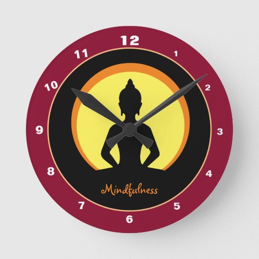 Ontwerpklok boeddha / monk ronde klok (Voorkant)