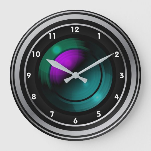 Ontwerpklok voor camera lens fotografie grote klok (Voorkant)