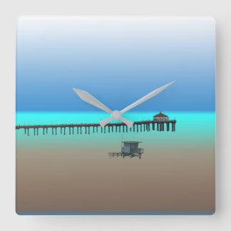 Ontwerpklok voor Manhattan Beach Pier Vierkante Klok