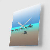Ontwerpklok voor Manhattan Beach Pier Vierkante Klok (Hoek)