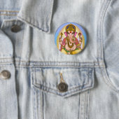 Ontwerpknopen van Heer Ganesha Ronde Button 5,7 Cm (In situ)