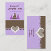 Ontwerpkoeken/bakken - Paars Visitekaartje (Voorkant / Achterkant)