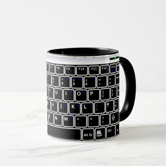 Ontwerpkoffie voor computertoetsenbord - Mok (Voorkant rechts)