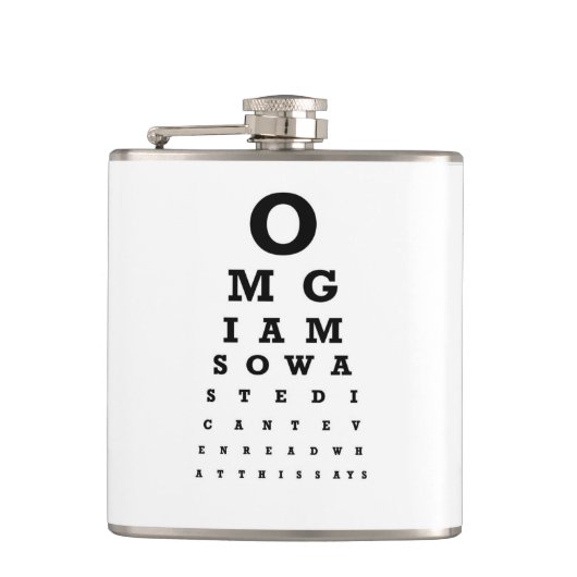 Ontwerpkolf 7 oz - Nutcase - OMG Eye Test Heupfles (Voorkant)