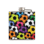 Ontwerpkolf voor kleurrijke Voetballen Heupfles (Achterkant)