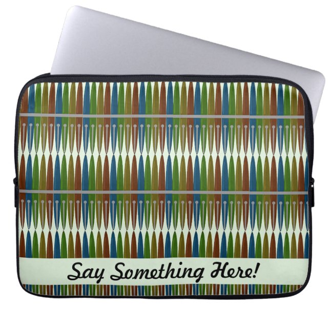 Ontwerpkunst voor kleurrijke schrijfpennen laptop sleeve (Voorkant)