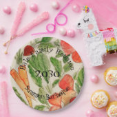 Ontwerpkunst voor waterverf op zomergroenten papieren bordje (Feest)