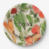 Ontwerpkunst voor waterverf op zomergroenten papieren bordje (Voorkant)