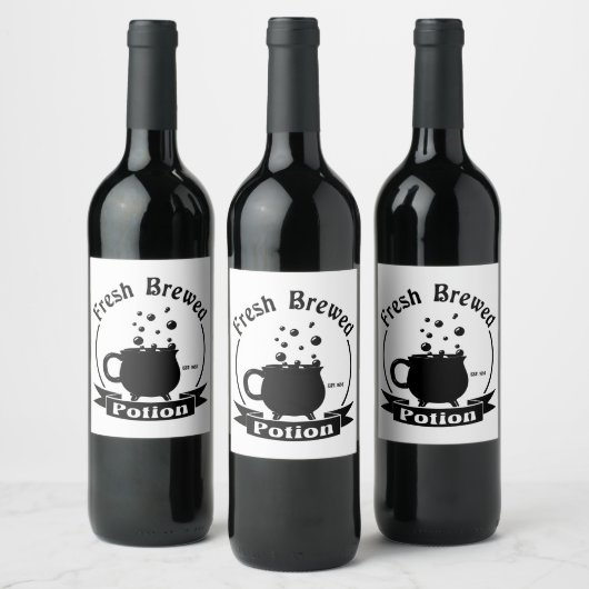 Ontwerplabel voor de zoete Breedpots Cauldron Cup Wijn Etiket (Flessen)