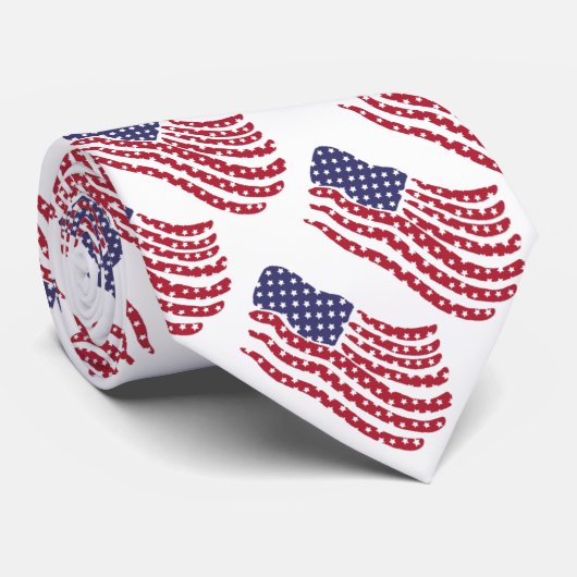 Ontwerpmodel rood wit blauw vlaggenpatroon Stropda Stropdas (Opgerold)