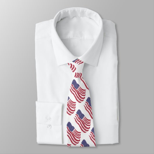 Ontwerpmodel rood wit blauw vlaggenpatroon Stropda Stropdas (Gebonden)