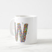 Ontwerpmonogram W Initiaal Koffiekoffie Mok (Voorkant links)