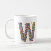 Ontwerpmonogram W Initiaal Koffiekoffie Mok (Links)