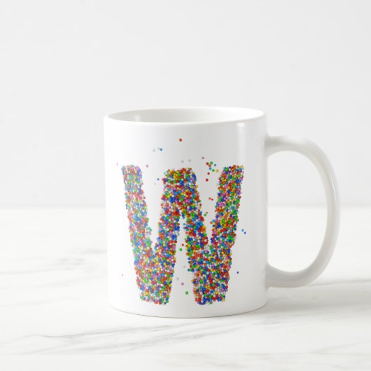 Ontwerpmonogram W Initiaal Koffiekoffie Mok (Rechts)