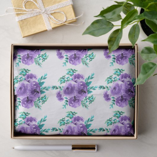 Ontwerpnaadloos patroon van lavender Flowers Tissuepapier (Geschenk)