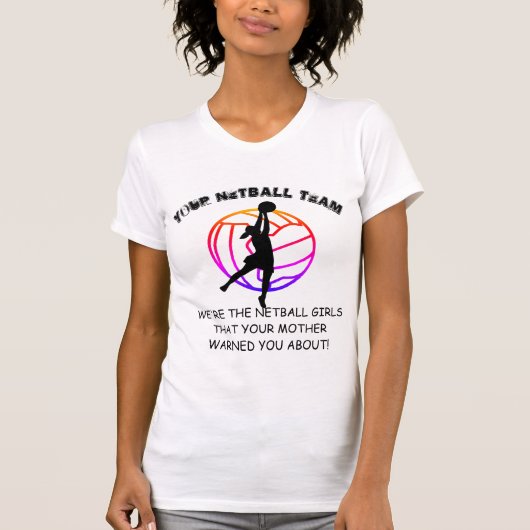 Ontwerpnetbalreis Aangepast team Slogan Player T-shirt (Voorkant)
