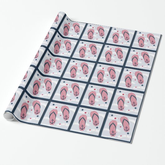 Ontwerpomslag nodulaire Teenslippers Cadeaupapier (Uitgerold)