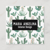 Ontwerpontwerp van woestijncactus en Waterverven Vierkante Visitekaartje (Voorkant)
