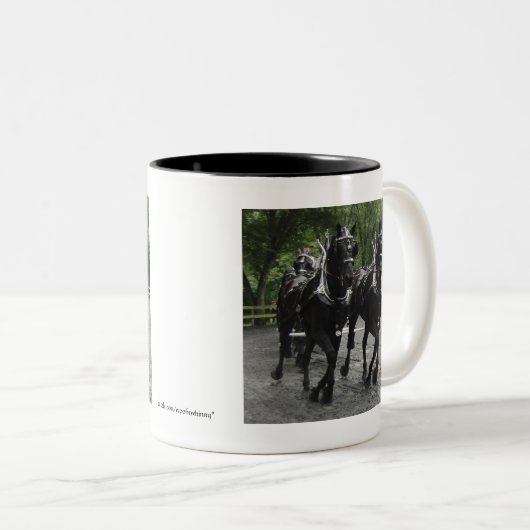 Ontwerppaarden in stap tweekleurige koffiemok (Voorkant rechts)