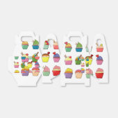 Ontwerppartij voor cupcake bedankdoosjes (Uitgevouwen)