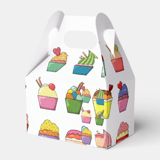 Ontwerppartij voor cupcake bedankdoosjes (Voorkant Zijde)