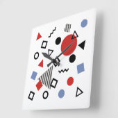 Ontwerppatroon Retro Memphis Vierkante Klok (Hoek)