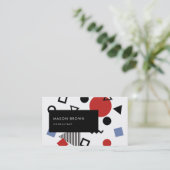 Ontwerppatroon Retro Memphis Visitekaartje (Staand voorkant)